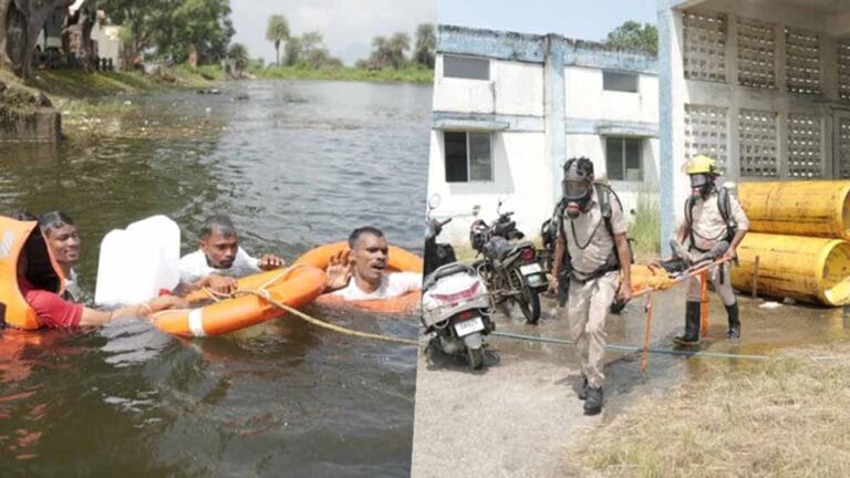संयुक्त आपदा मॉकड्रिल: बाढ़ और गैस रिसाव से निपटने का अभ्यास