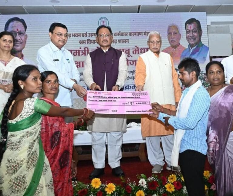 CG : छत्तीसगढ़ भवन एवं अन्य सन्निर्माण कर्मकार कल्याण मंडल अंतर्गत अब तक 8.39 लाख निर्माण श्रमिक लाभान्वित