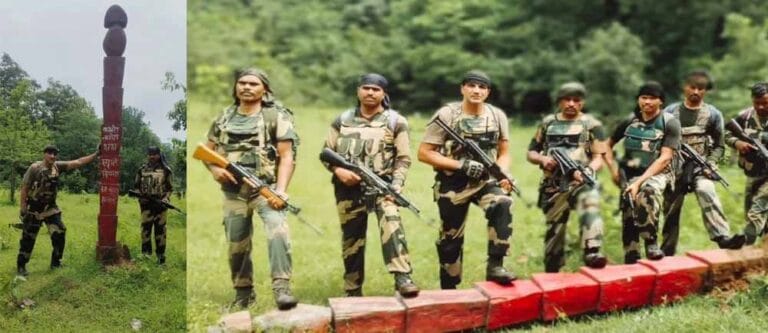 नक्सली प्रभाव पर चोट, बीएसएफ ने 14 फीट ऊंचा स्मारक किया ध्वस्त