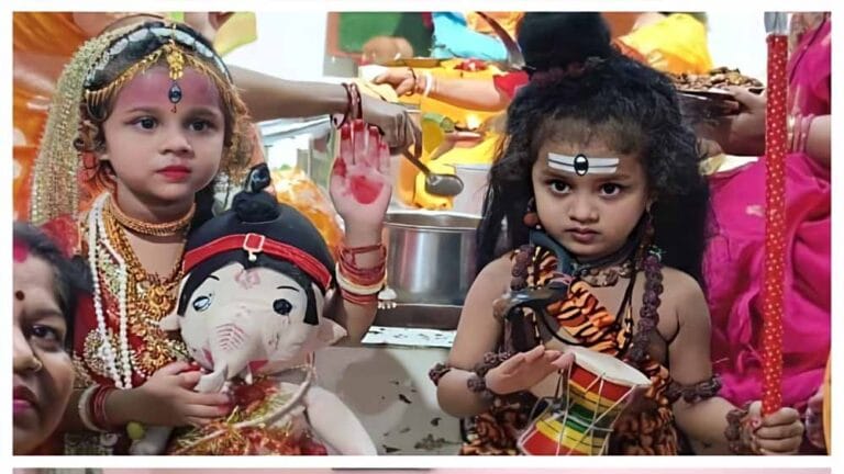 नई लेदरी वार्ड 9 में गणेश पूजा पर धूमधाम