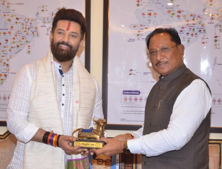 CG : मुख्यमंत्री विष्णुदेव साय की केंद्रीय मंत्री चिराग पासवान के साथ अहम मुलाकात, राज्य में खाद्य प्रसंस्करण को मिलेगी नई दिशा