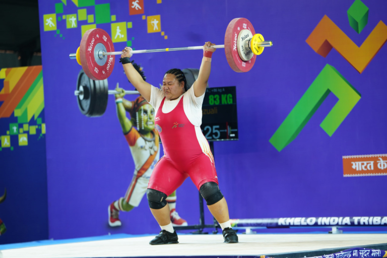 CG : खेलो इंडिया ट्राइबल गेम्स 2026 : महिला 86+ किग्रा वेटलिफ्टिंग में मिजोरम की ज़ोसांगज़ुआली ने जीता स्वर्ण