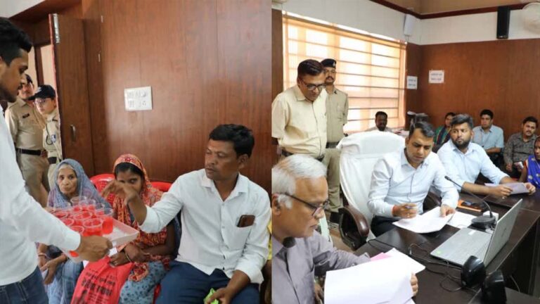 नर्मदापुरम में कलेक्टर ने जनसुनवाई में फरियादियों के लिए किया खास इंतजाम, भीषण गर्मी में ठंडा पानी और शरबत उपलब्ध