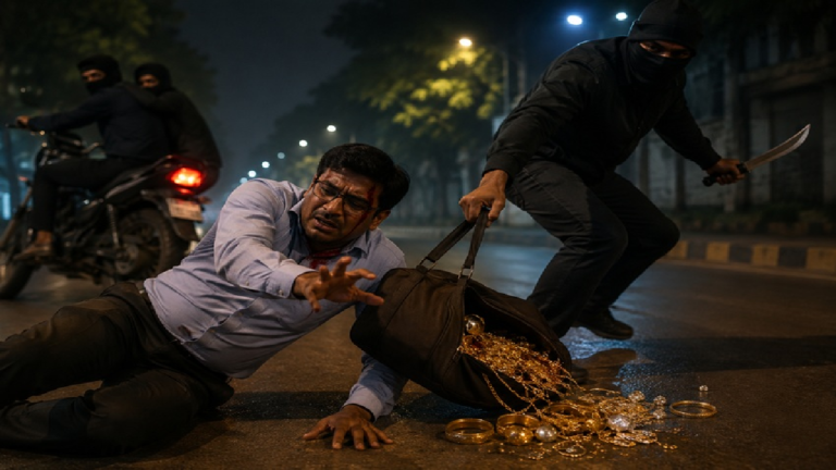 CG : तलवार की नोक पर करोड़ों की लूट, ज्वेलरी स्टोर मैनेजर पर हमला कर बदमाश फरार …