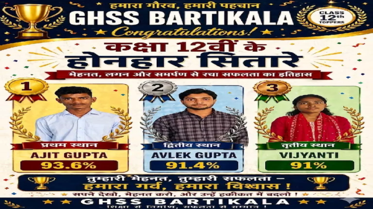 CG : बरतीकला विद्यालय ने रचा सफलता का स्वर्णिम इतिहास, बोर्ड परीक्षा 2026 में फिर लहराया परचम …