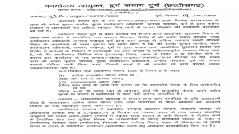 CG : जनपद CEO सस्पेंड, बीजेपी नेता के साथ किया था दुर्व्यवहार …