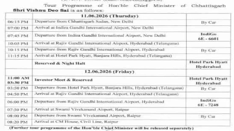 CG : CM विष्णुदेव साय आज हैदराबाद दौरे पर …