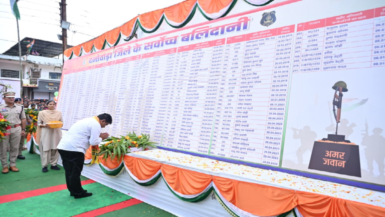 CG : श्यामगिरी में शहीद पूर्व विधायक स्व. भीमा मंडावी को उप मुख्यमंत्री विजय शर्मा और वन मंत्री केदार कश्यप ने दी श्रद्धांजलि