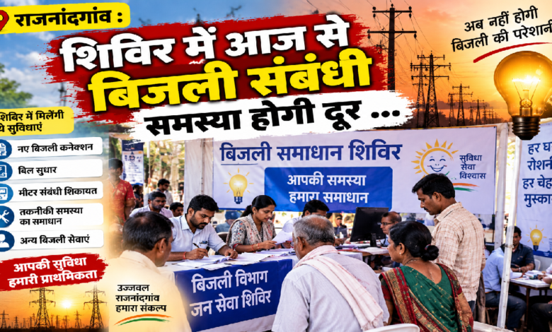 राजनांदगांव : शिविर में आज से बिजली संबंधी समस्या होगी दूर …