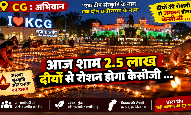 CG : अभियान: आज शाम 2.5 लाख दीयों से रोशन होगा केसीजी …