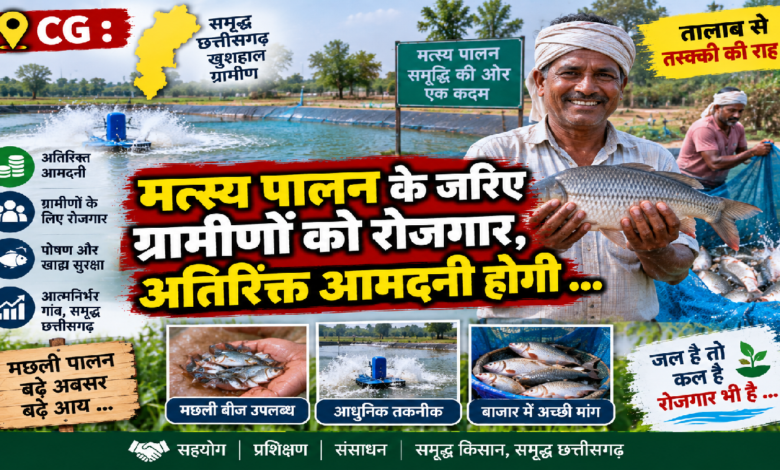 CG : मत्स्य पालन के जरिए ग्रामीणों को रोजगार, अतिरिक्त आमदनी होगी …