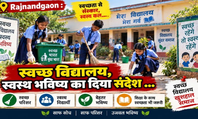 Rajnandgaon : स्वच्छ विद्यालय, स्वस्थ भविष्य का दिया संदेश …