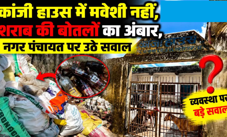 CG : कांजी हाउस में मवेशी नहीं, शराब की बोतलों का अंबार, नगर पंचायत पर उठे सवाल …