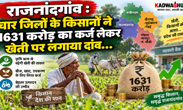 राजनांदगांव : चार जिलों के किसानों ने 1631 करोड़ का कर्ज लेकर खेती पर लगाया दांव…