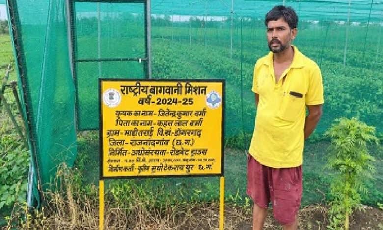राजनांदगांव : राष्ट्रीय बागवानी मिशन अंतर्गत शेड नेट हाऊस स्थापना के लिए मिली सहायता...