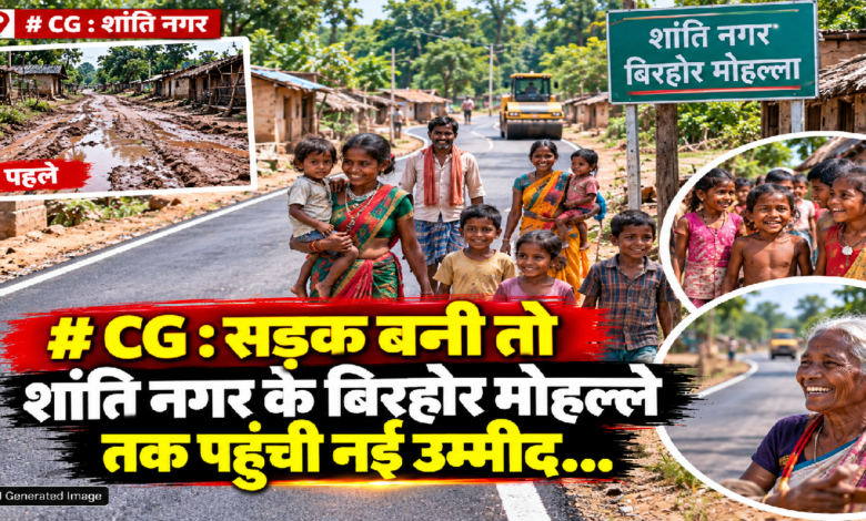 CG : सड़क बनी तो शांति नगर के बिरहोर मोहल्ले तक पहुंची नई उम्मीद…