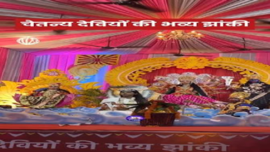 राजनांदगांव : चैतन्य देवियों की झांकी का भव्य शुभारंभ, दर्शन के लिए उमड़े श्रद्धालु...