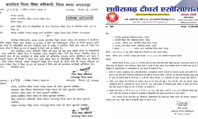 CG : 10वीं-12वीं के हजारों छात्रों की बढ़ सकती है परेशानी, शिक्षक संघ ने मुख्यमंत्री को लिखा पत्र...
