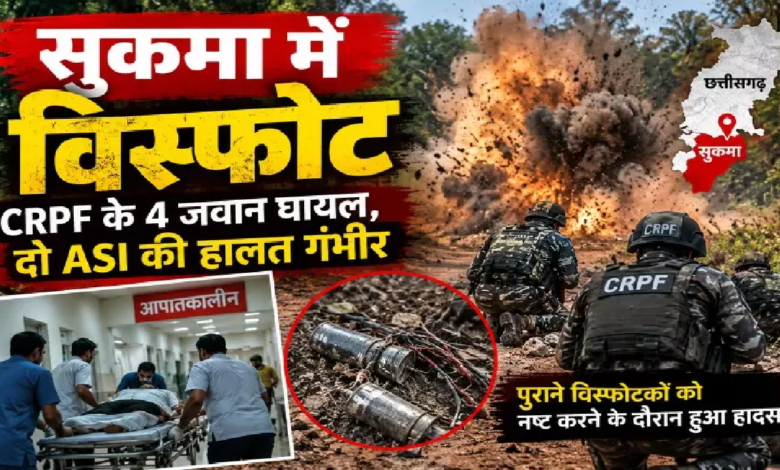 CG : सुकमा में विस्फोट से चार CRPF जवान घायल, दो ASI की हालत गंभीर …