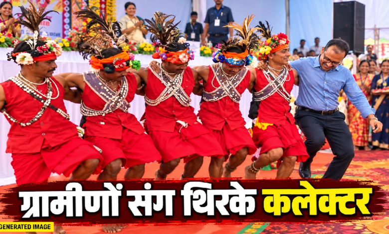 CG : गाजे-बाजे की धुन पर ग्रामीणों संग थिरके कलेक्टर, मांदरी नृत्य ने जीता दिल …